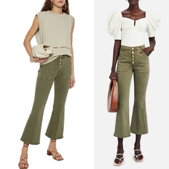 Frame Denim Pants - FRAME Denim Women’s “Le Crop Flare” Jeans – Olive, Size 25
